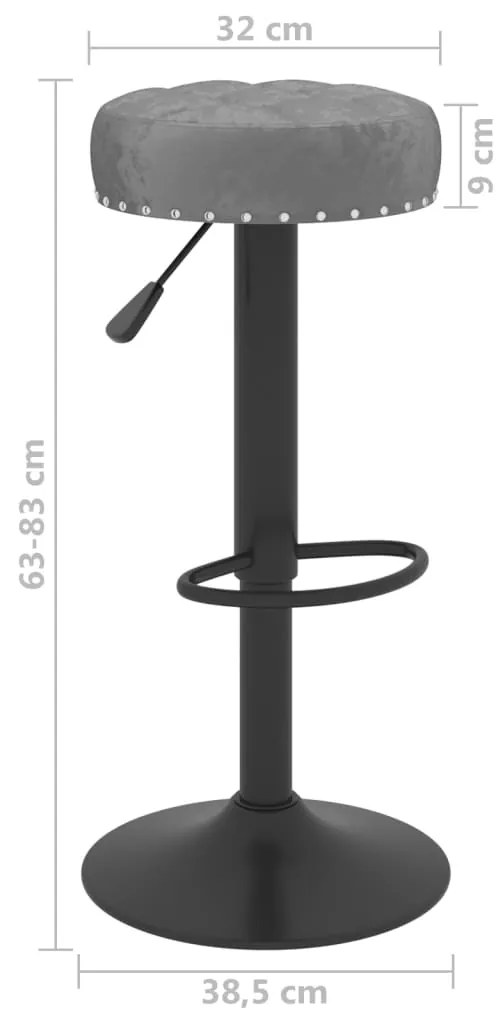 Bancos de bar 2 pcs veludo cinzento-escuro