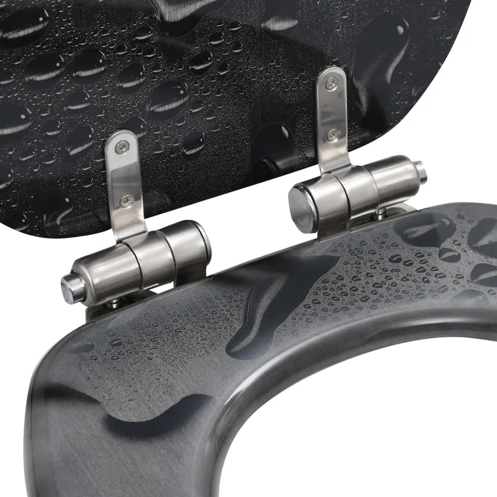Assento sanita c/ tampa de fecho suave MDF design gotas de água
