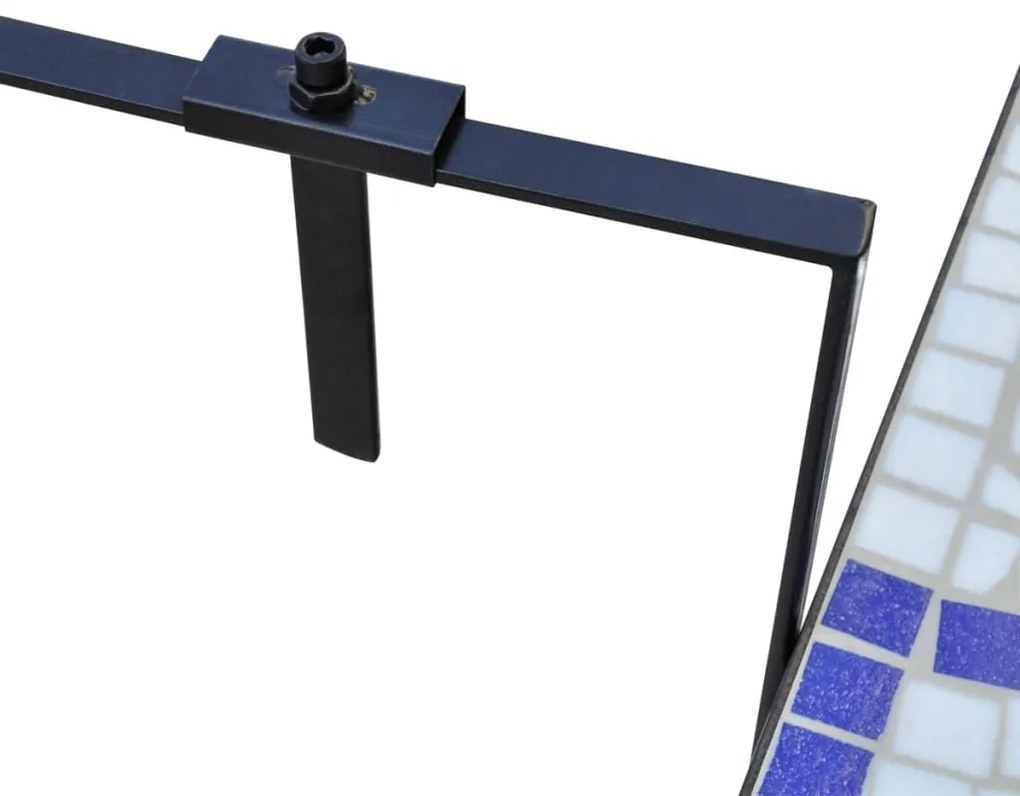 Mesa de varanda suspensa mosaico azul e branco