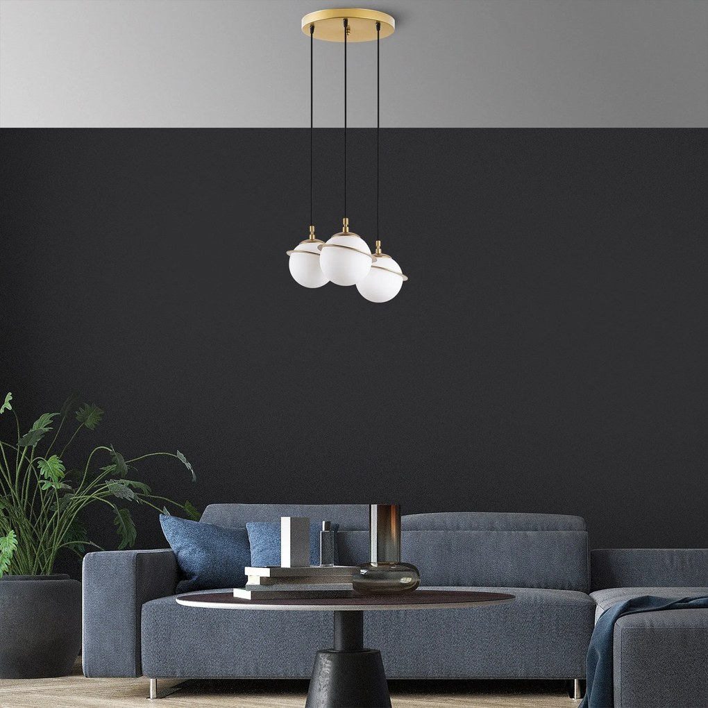 Candeeiro Suspenso Hug – Dourado – 36 x 167 cm