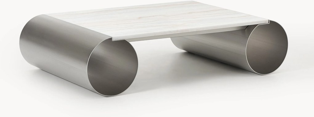 Mesa de centro com tampo em mármore Blaze, L 120 cm