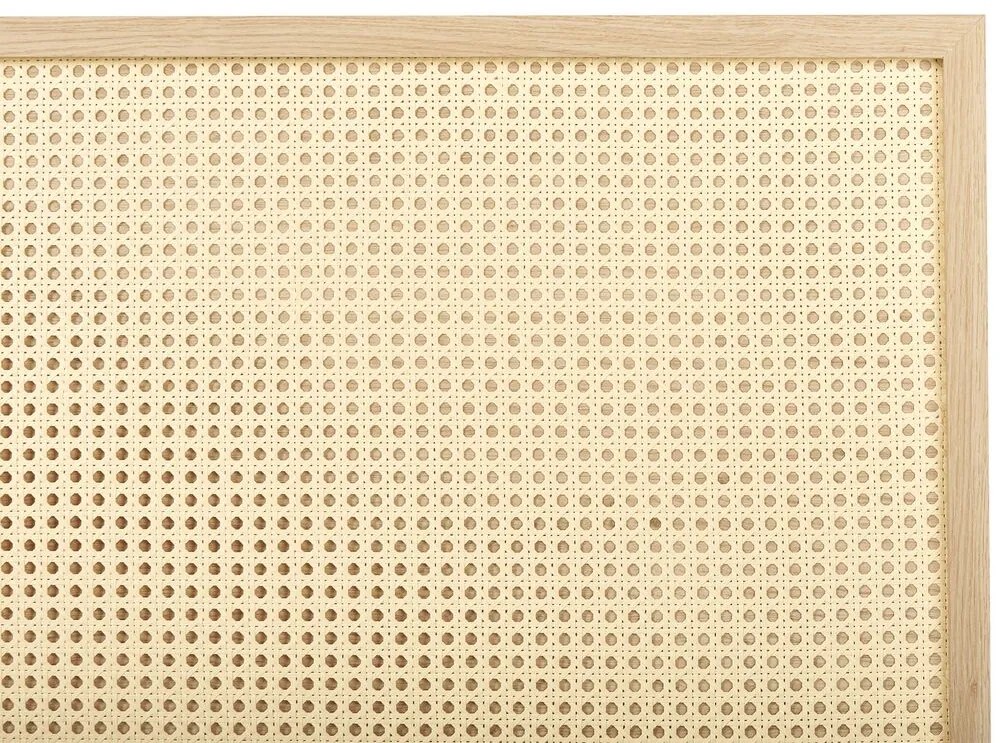 Cama de casal em rattan cor de madeira clara 140 x 200 cm MONPAZIER Beliani