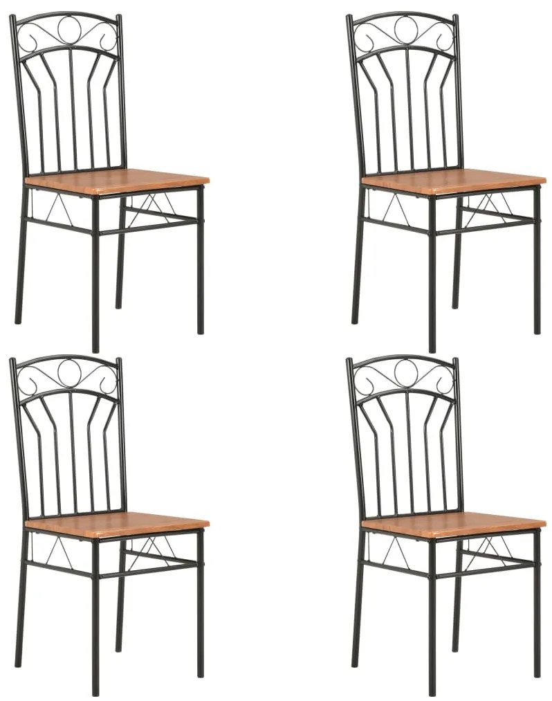 vidaXL Cadeiras de jantar 4 pcs MDF castanho