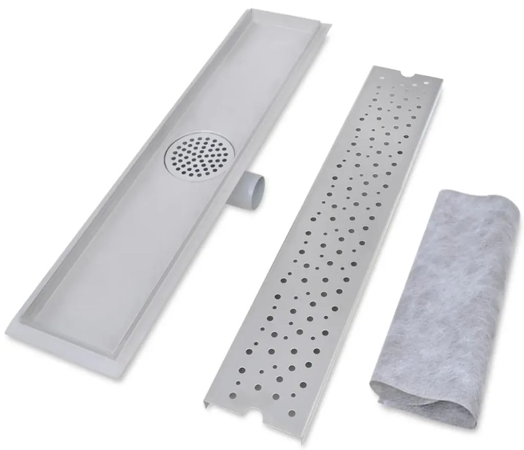 Dreno de chuveiro linear bolhas 630x140 mm aço inoxidável