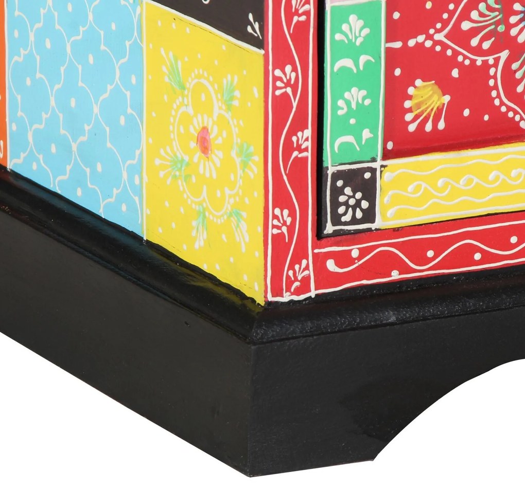 Armário de TV vidaXL Multicolorido 80x35x50 cm em Madeira Sólida de Ma