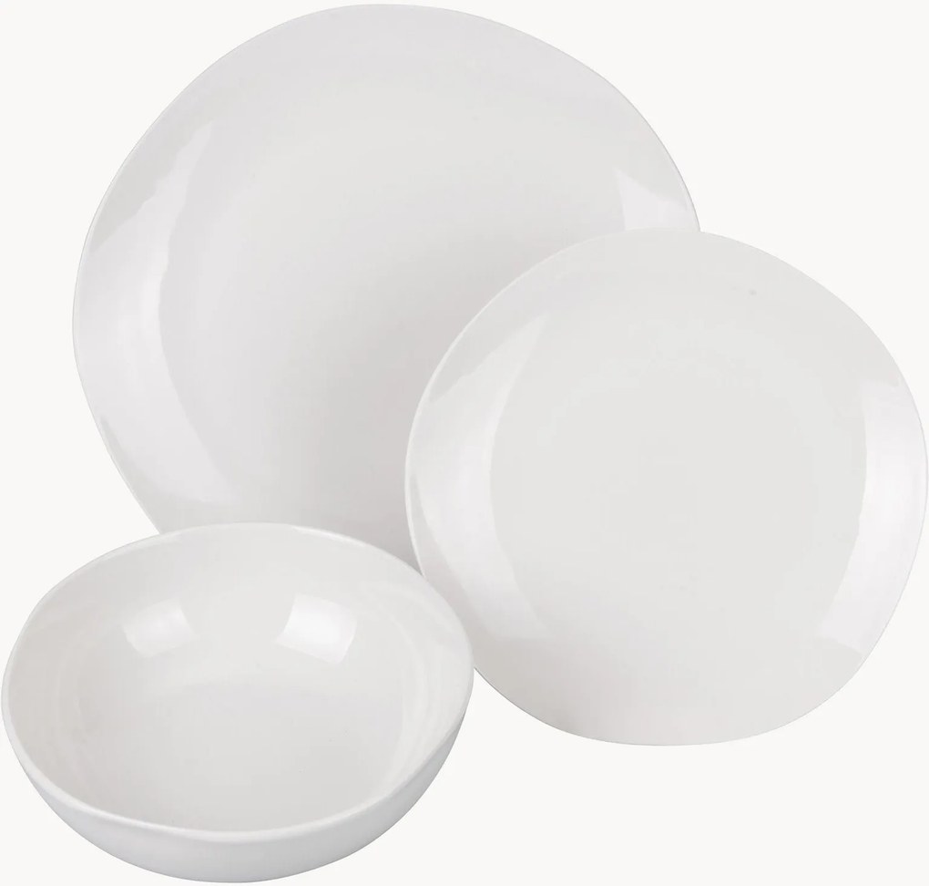 Conjunto de loiça de porcelana Wave, 6 pessoas, conjunto de 18
