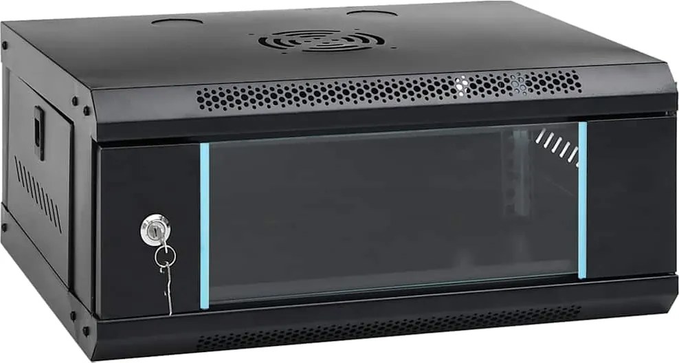 vidaXL Armário bastidor de parede 4U 19" IP20 53x40x21 cm