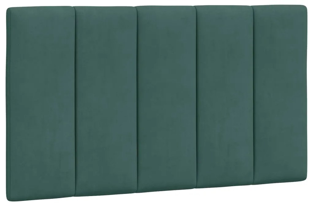 Cama com colchão 90x200 cm veludo verde-escuro