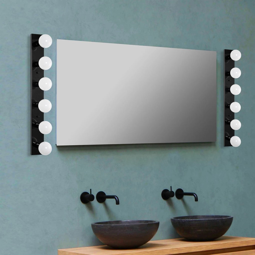 Candeeiro de Parede Mirro – Preto e Dourado – 10 x 10 x 91 cm