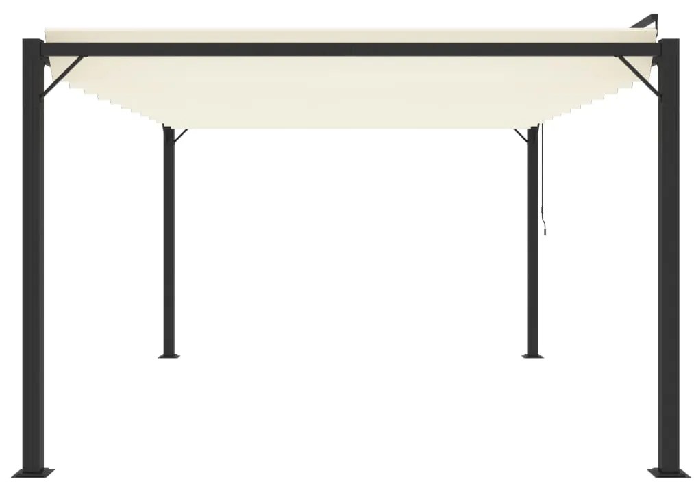 Gazebo com telhado de persiana 3x4 m tecido creme e alumínio