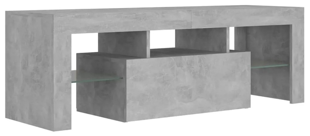 Móvel de TV com luzes LED 120x35x40 cm cinzento cimento