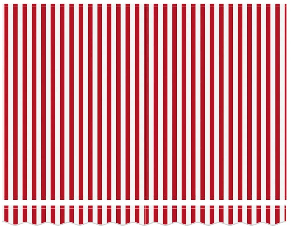 Toldo Retrátil Manual Listrado Vermelho e Branco 350x250 cm