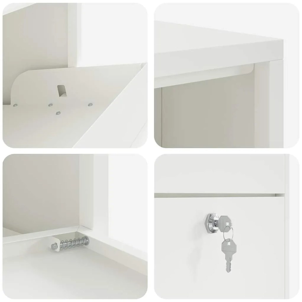 Caixa de Entrega Branca 44x22x82 cm Aço