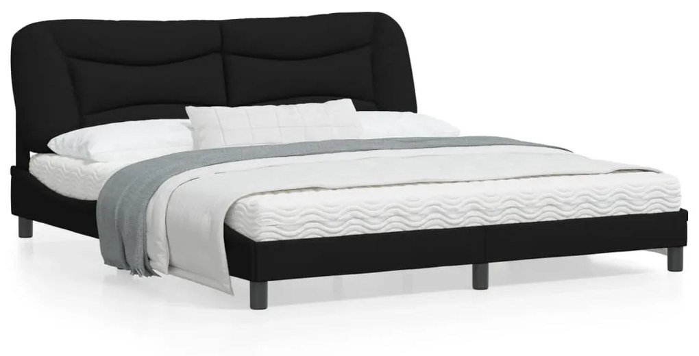 vidaXL Estrutura de cama sem colchão 180x200 cm tecido preto