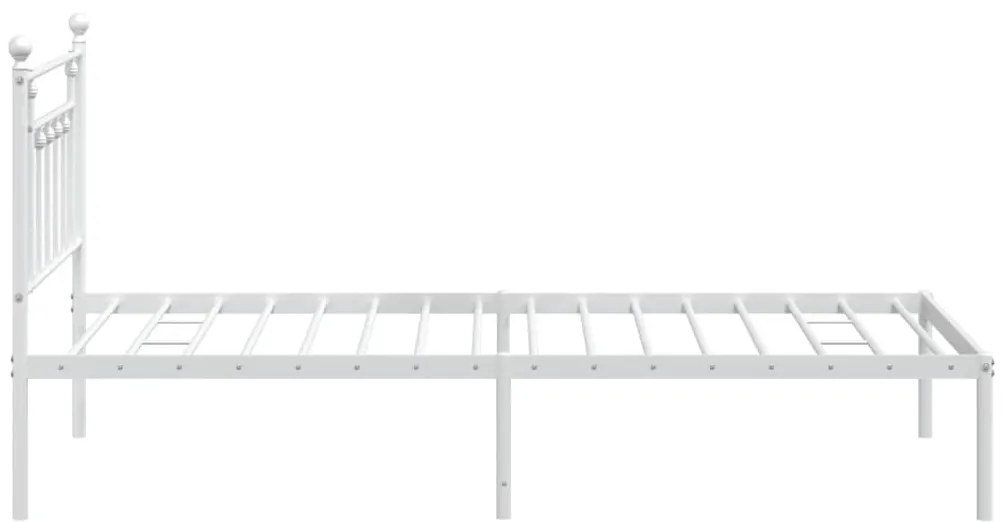 Estrutura de cama com cabeceira 100x200 cm metal branco