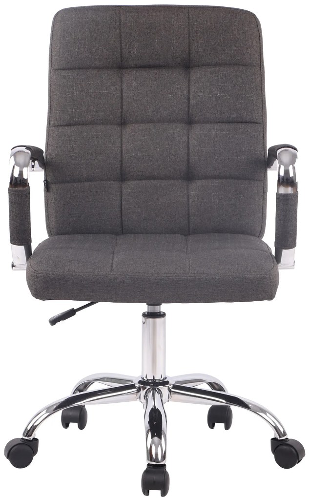 Cadeira de escritório Deli PRO em tecido com estrutura cromada 59 x 91-101 x 63 cm Cinzento escuro