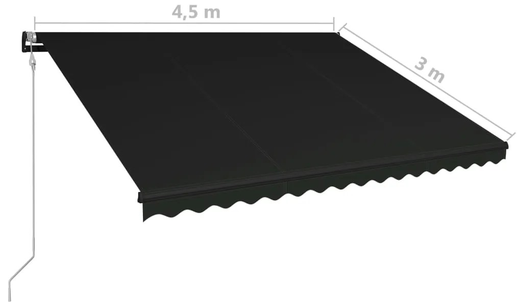 Toldo retrátil automático 450x300 cm antracite