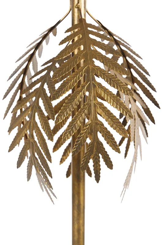 Candeeiro de pé vintage dourado abjaur plissado branco 45cm - BOTANICA Rústico