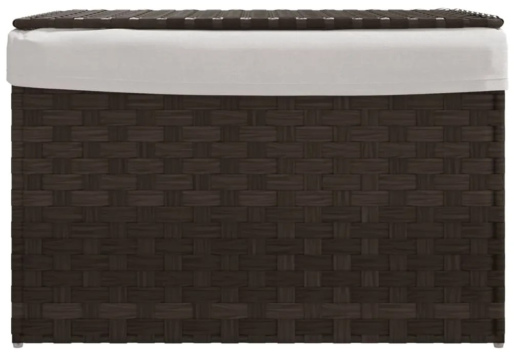 Cesto roupa suja c/ tampa 55,5x35x34 cm vime PE castanho-escuro