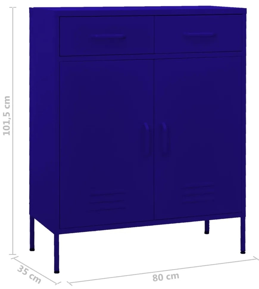 Armário de arrumação aço 80x35x101,5 cm azul-marinho