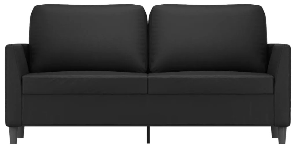 Sofá de 2 lugares 140 cm couro artificial preto