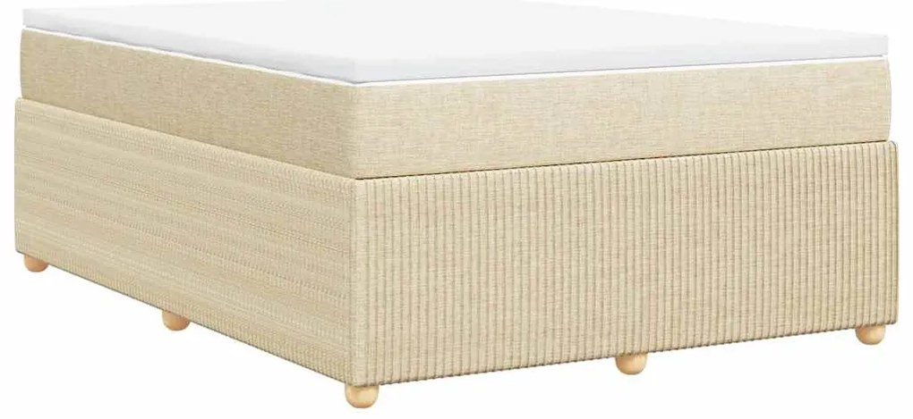 Cama com molas/colchão 140x200 cm tecido cor creme