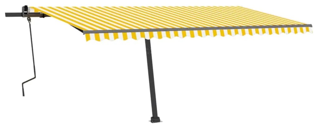 Toldo retrátil manual independente 500x300 cm amarelo e branco