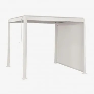 Pérgola Bioclimática De Alumínio Com Lâminas E Toldo Lateral Druvia Gardénia Branco & Pérgula De 3x3 M Com 1 Toldo De 3 M - Sklum