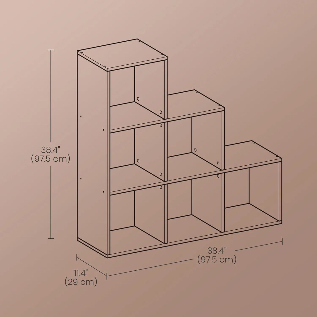 Estante com 6 compartimentos de 29 x 97,5 x 97,5 cm branca