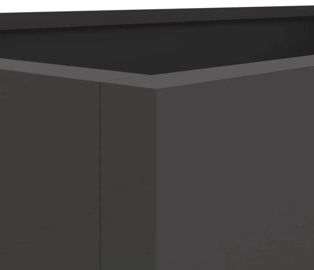 Vaso/floreira 62x47x46 cm aço preto