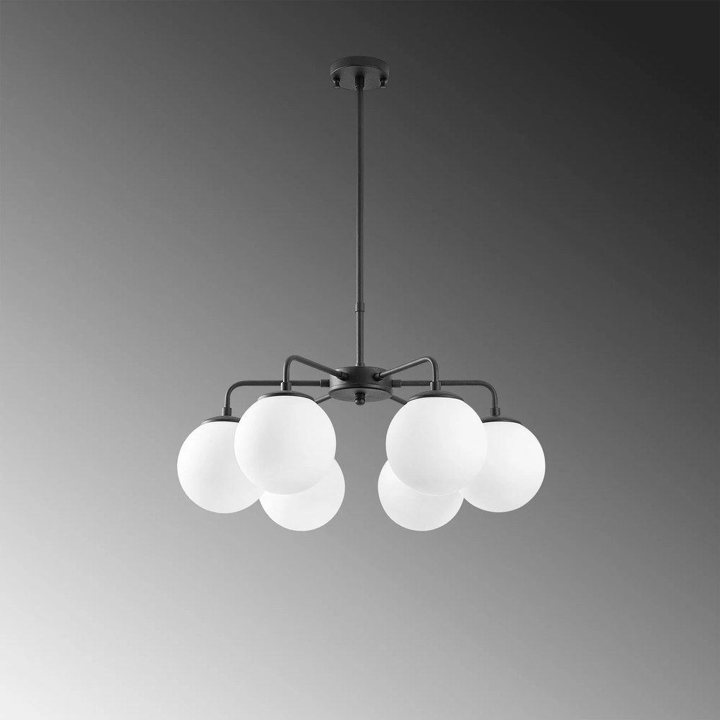 Chandelier Viran – Preto e Branco – 56 x 56 x 43 cm