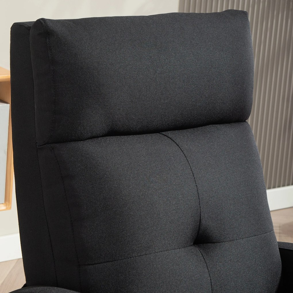 Poltrona Relax Reclinável até 155° Poltrona Reclinável Manual para Pessoas com Altura Inferior 195 cm 67x87x98 cm Preto