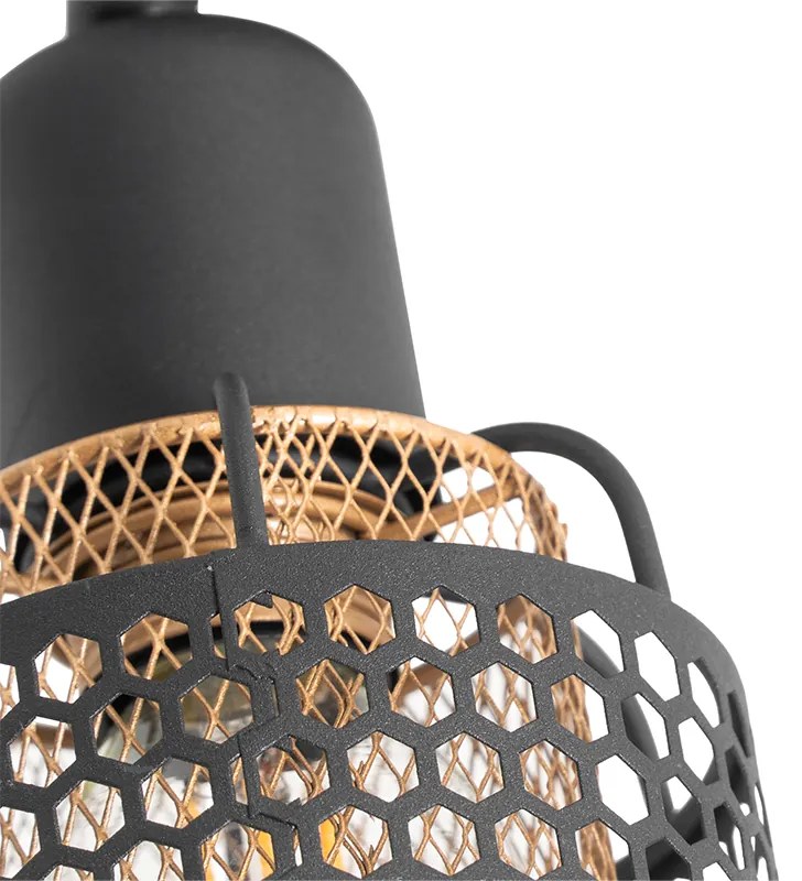 Candeeiro de teto design preto com dourado - Noud Design