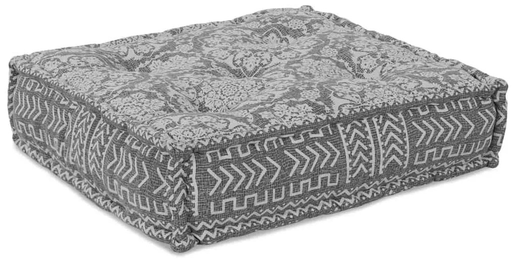 Sofá Puff Modular 2 Lugares Conversível Cinza Claro