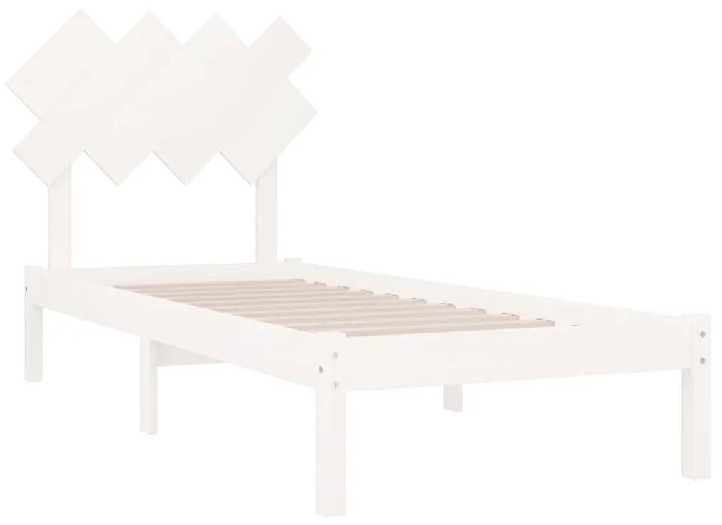 Estrutura de cama 90x200 cm madeira maciça branco