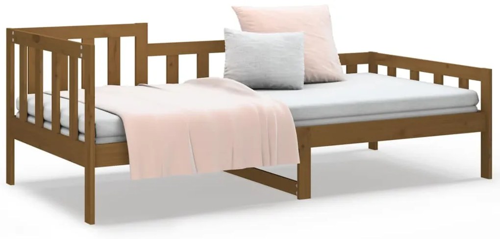 Sofá-cama 80x200 cm madeira de pinho maciça castanho mel