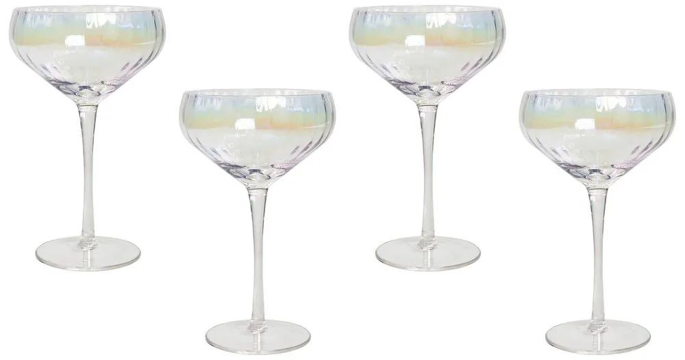 Conjunto de 4 taças de champanhe em vidro transparente 300 ml MORGANITE Beliani