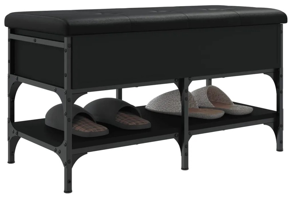 Banco sapateira 82x42x45 cm derivados de madeira preto