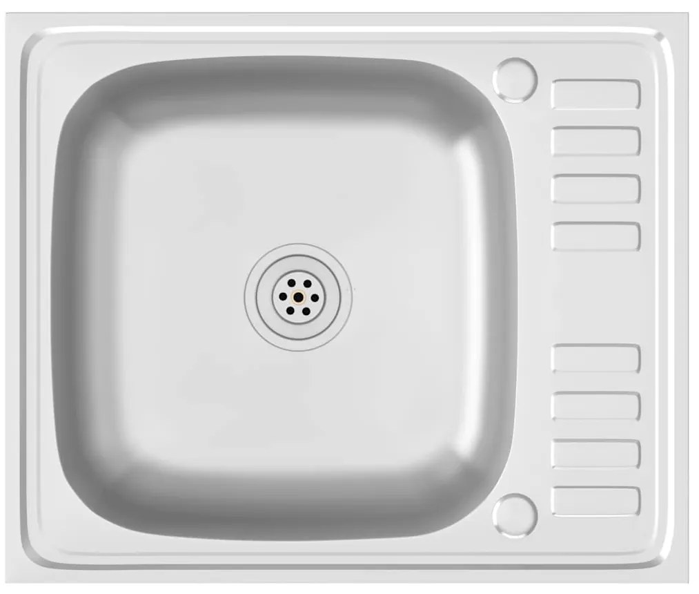 Lava-louça cozinha + escorredor 600x500x155mm aço inox prateado