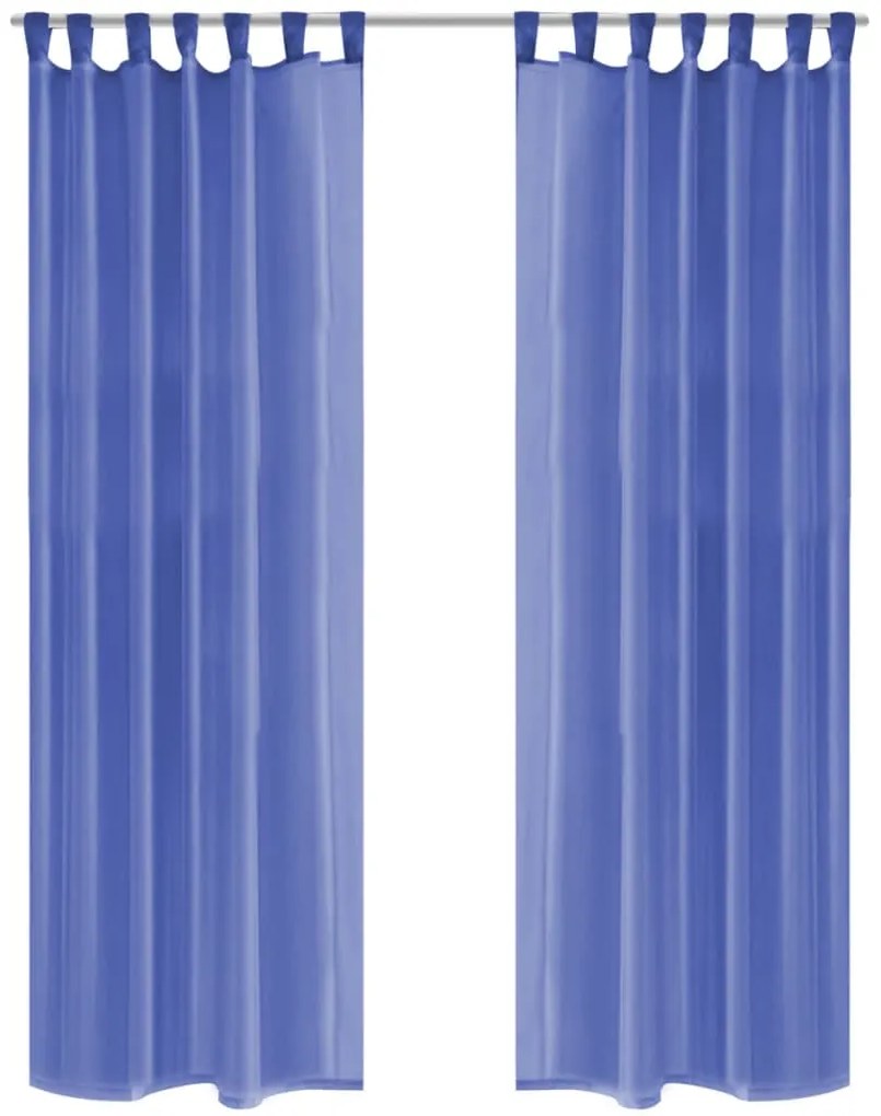 Cortinas em voile 2 pcs 140x245 cm azul real