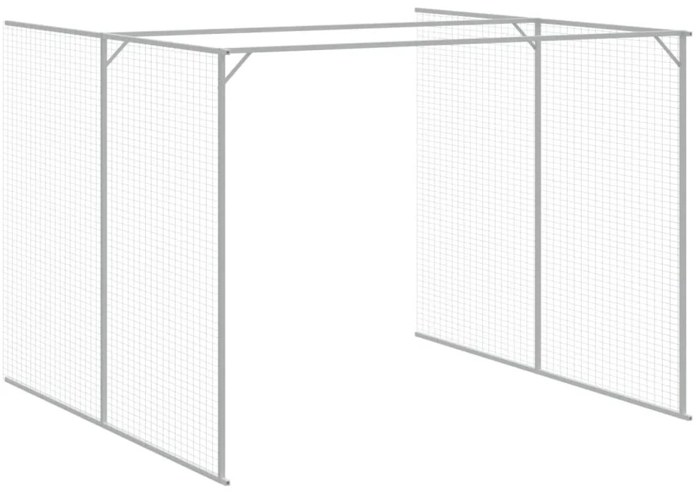 Casota p/ cães c/ parque 214x457x181 cm aço galvaniz. antracite