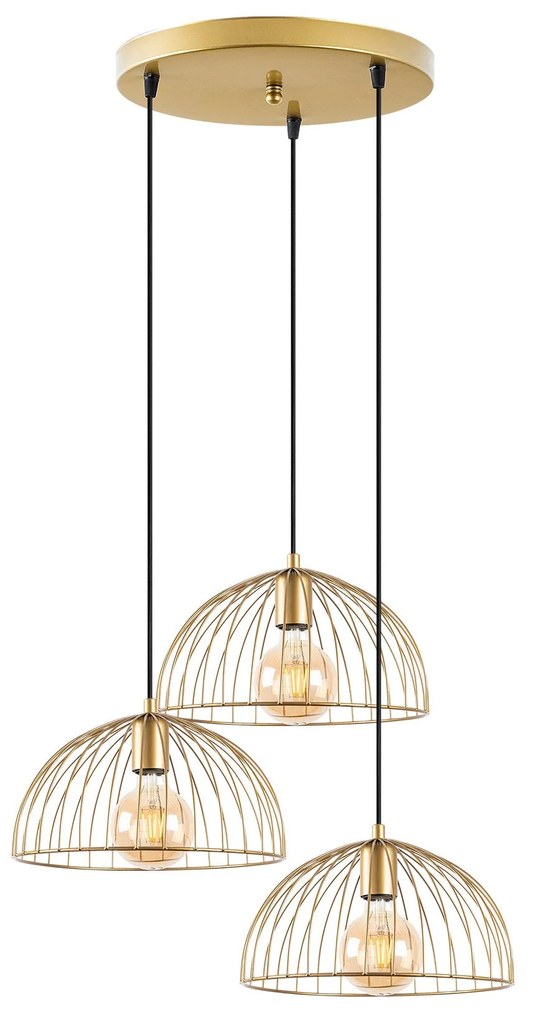Candeeiro Telkure – Dourado Brilhante – 55 x 55 x 116 cm