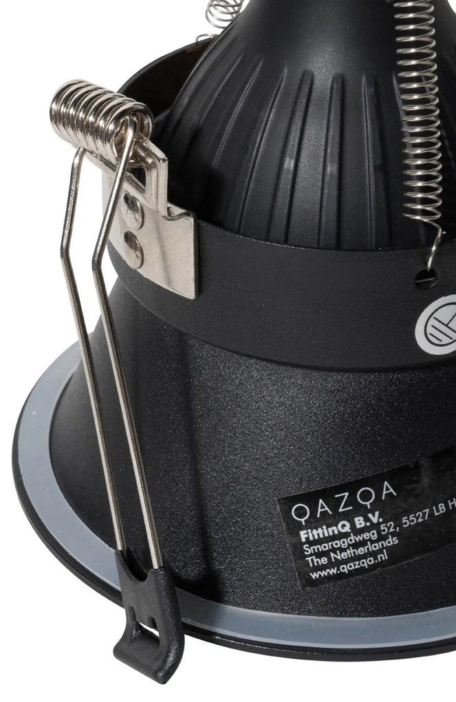 Set van 6 moderne inbouwspots zwart met goud GU10 70mm IP44 - Dept