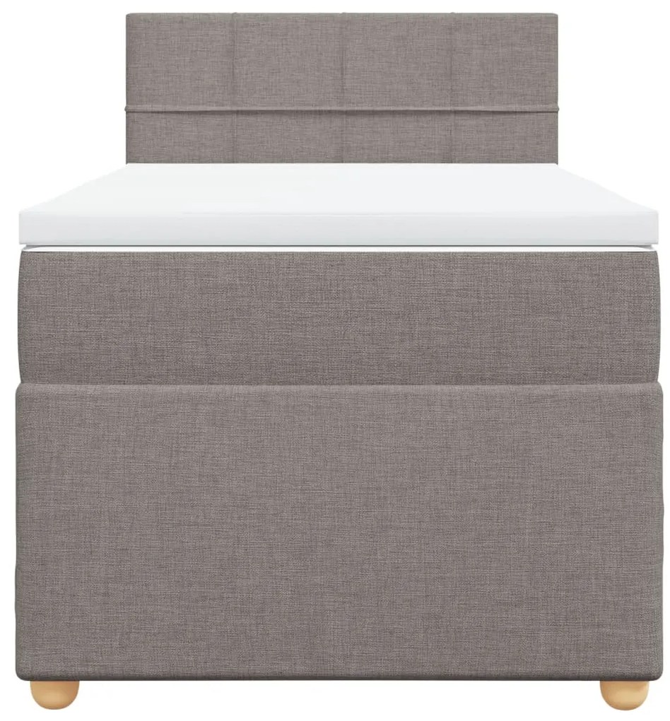 Cama com molas/colchão 90x200 cm tecido castanho-acinzentado
