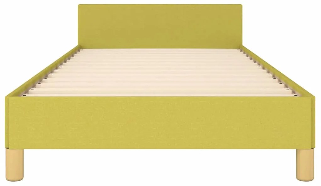 Estrutura cama c/ cabeceira sem colchão tecido 90x190 cm verde