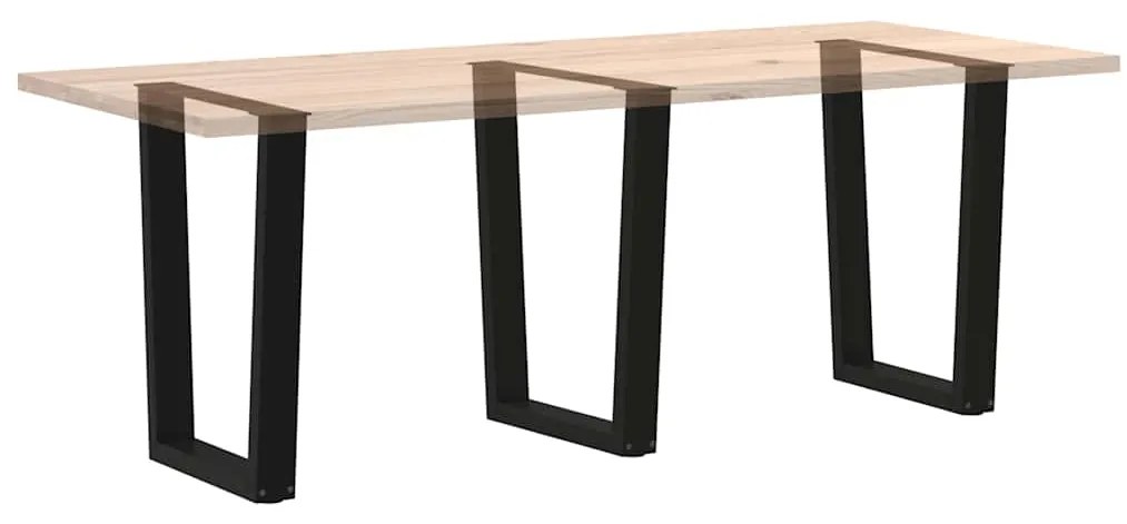 Pernas para mesa de jantar em V 3 peças, preto, 70x(72-73,3) cm, aço