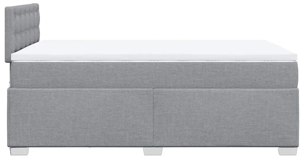 Cama boxspring com colchão 120x190 cm tecido cinzento-claro
