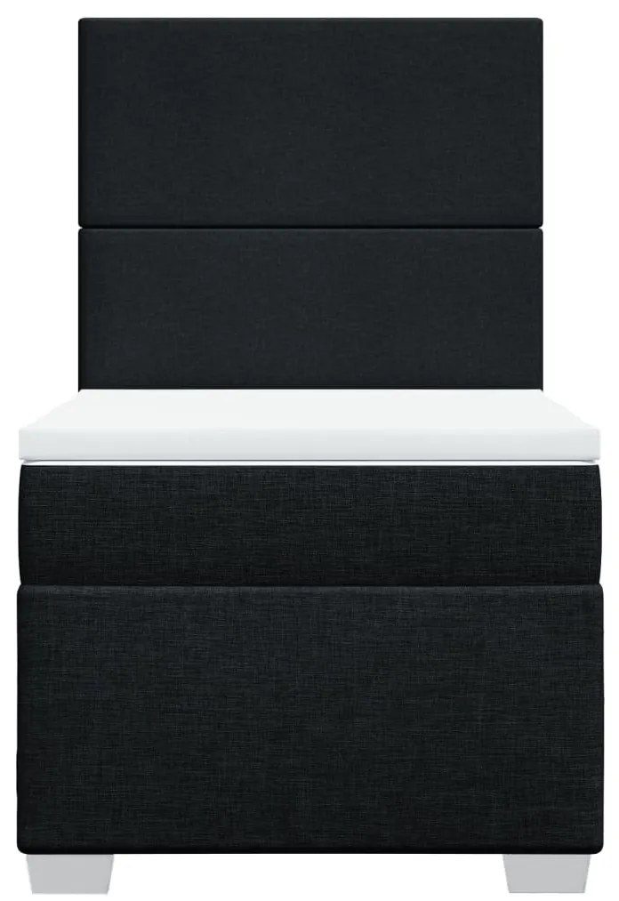 Cama com molas/colchão 90x200 cm tecido preto