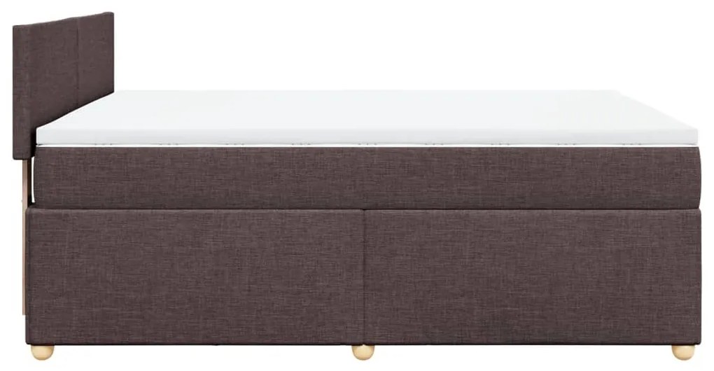 Cama com molas/colchão 160x200 cm tecido castanho-escuro
