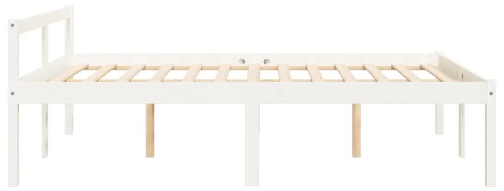 Estrutura de cama 140x190 cm pinho maciço branco